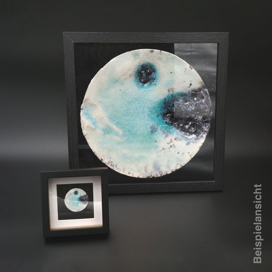 Rundbild im Set mit Druck Schwarz Türkis Insel 01