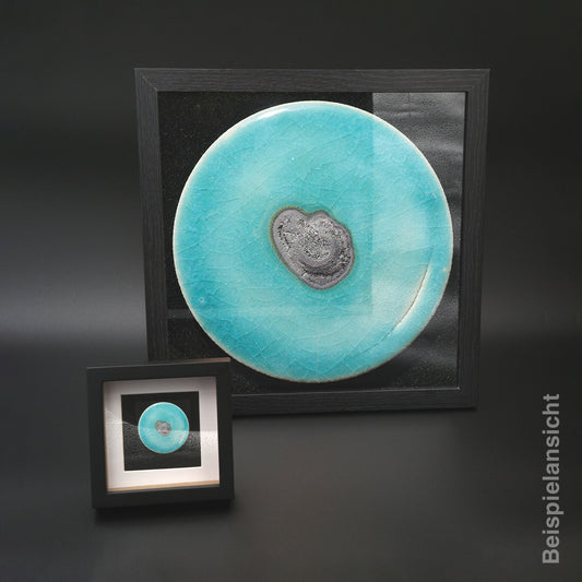 Rundbild im Set mit Druck Schwarz Türkis Insel 02