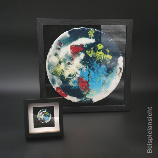 Rundbild im Set mit Druck Rot Blau Gelb Schwarz