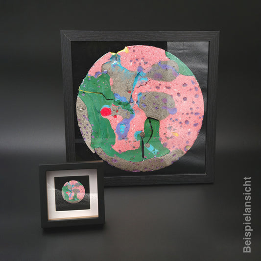 Rundbild im Set mit Druck Rot Rosa Grün Grau