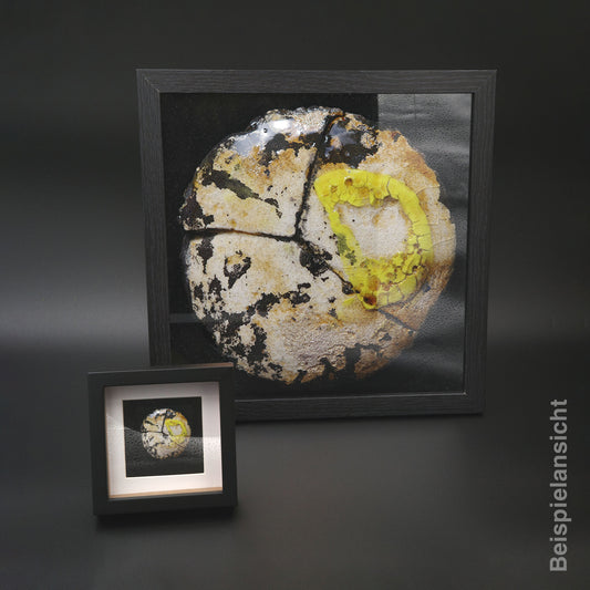 Rundbild im Set mit Druck Gelb Beige Braun Schwarz Kringel