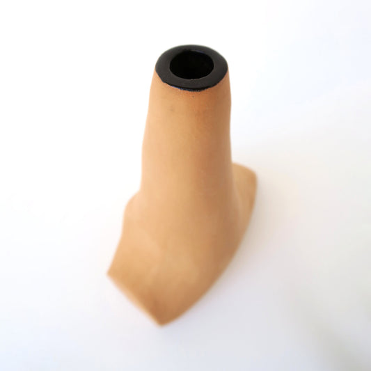 Vase natur/schwarz 06