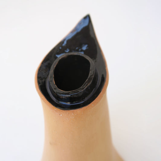 Vase natur/schwarz 04