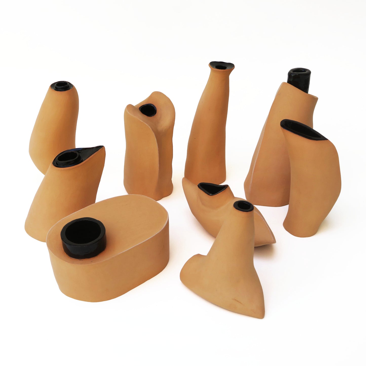 Vase natur/schwarz 05