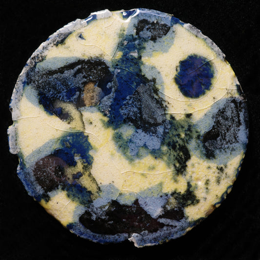 Rundbild im Set mit Druck Schwarz Blau Grau Beige