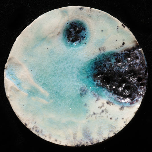 Rundbild im Set mit Druck Schwarz Türkis Insel 01