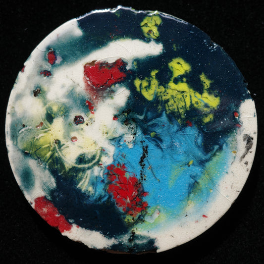 Rundbild im Set mit Druck Rot Blau Gelb Schwarz