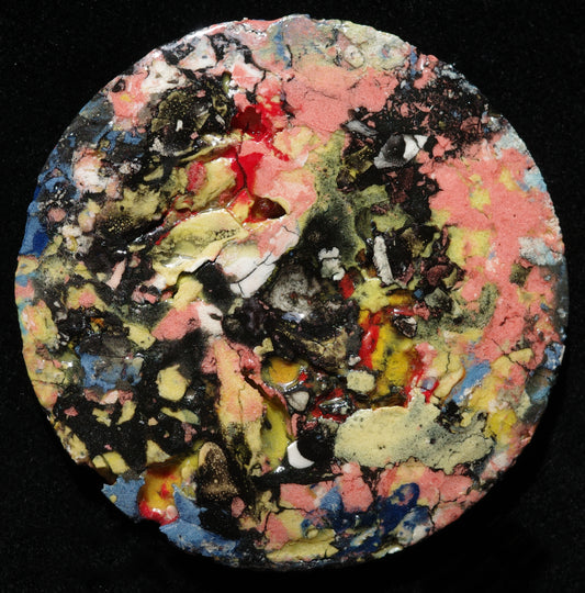 Rundbild im Set mit Druck Rot Rosa Grün Schwarz