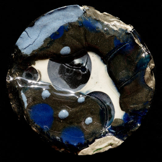 Rundbild im Set mit Druck Schwarz Blau Grau