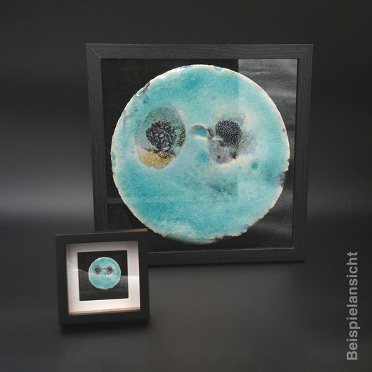 Rundbild im Set mit Druck Schwarz Türkis zwei Inseln