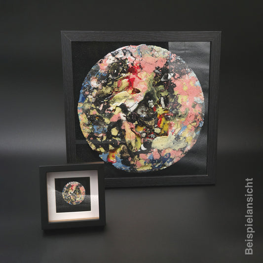 Rundbild im Set mit Druck Rot Rosa Grün Schwarz