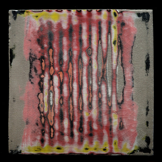 Untersetzer schwarz rot gelb gestreift