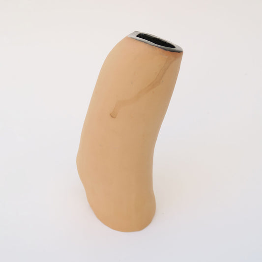 Vase natur/schwarz 08