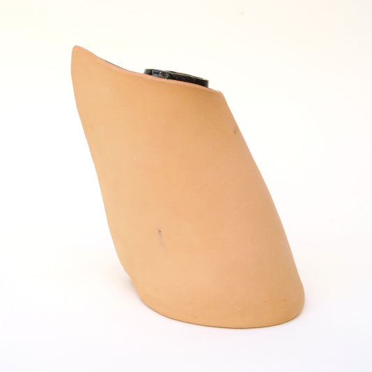 Vase natur/schwarz 04