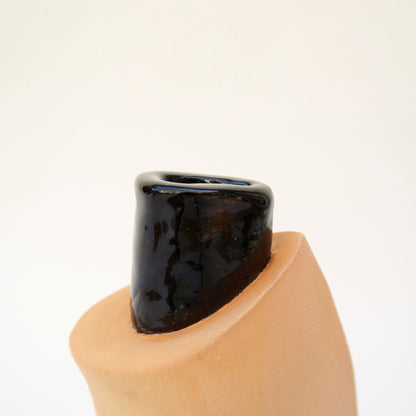 Vase natur/schwarz 03