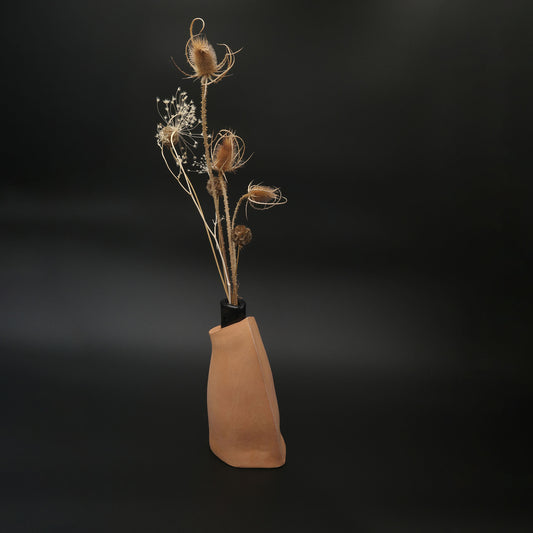 Vase natur/schwarz 03