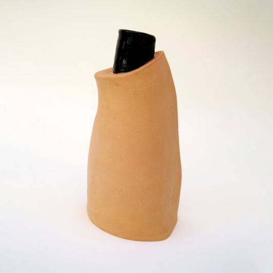 Vase natur/schwarz 03