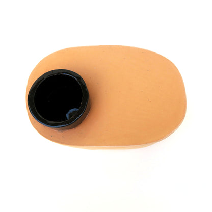 Vase natur/schwarz 02