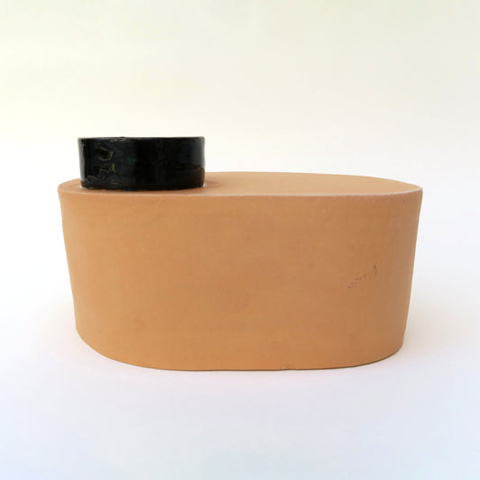 Vase natur/schwarz 02